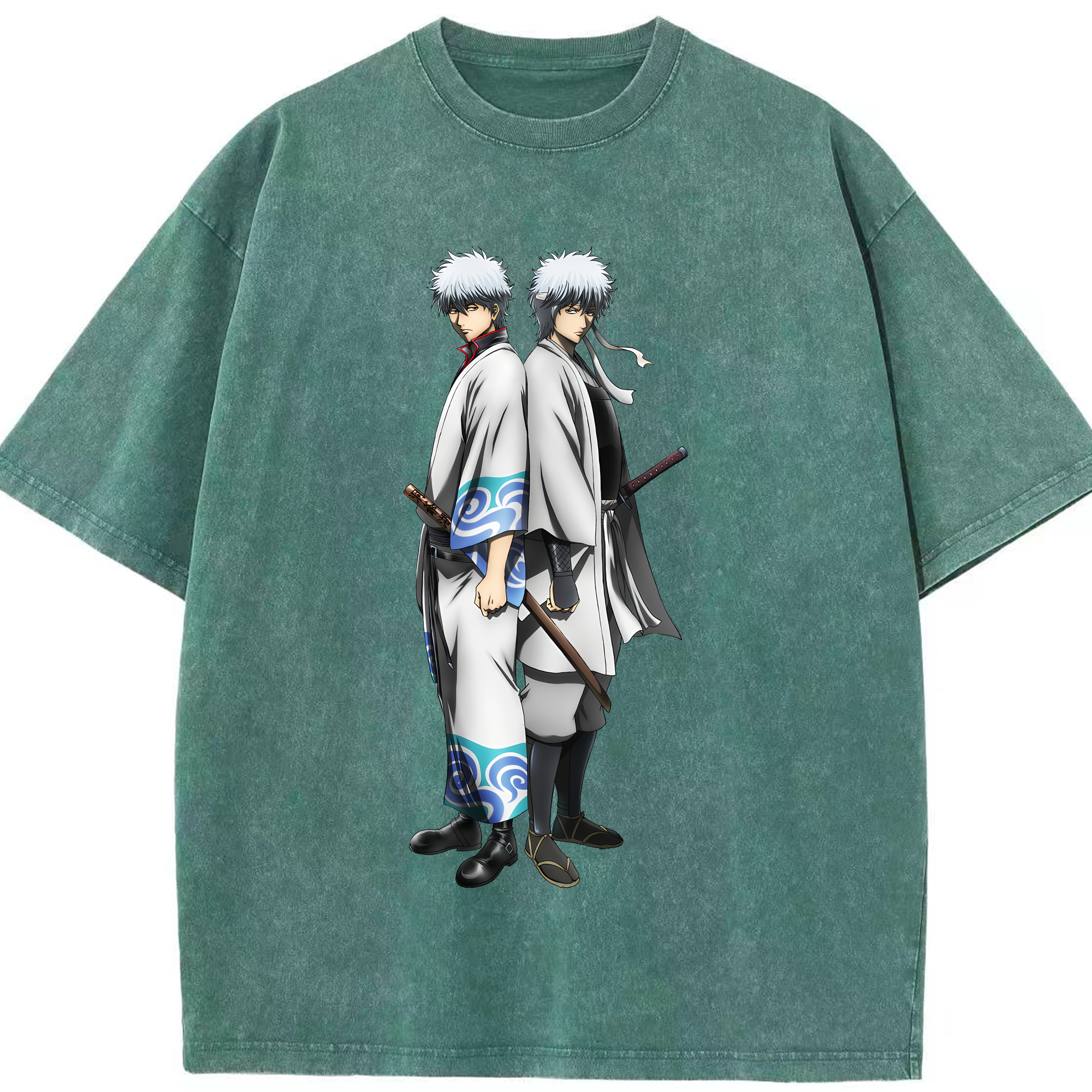 （画像用） ぎんたま 坂田銀時（さかたぎんとき） 神楽 志村新八（しむら しんぱち） GINTAMA Sakata Gintoki Kagura Shimura Shinpachi 綿100% ヴィンテージ風 半袖Tシャツ（フロントプリント）